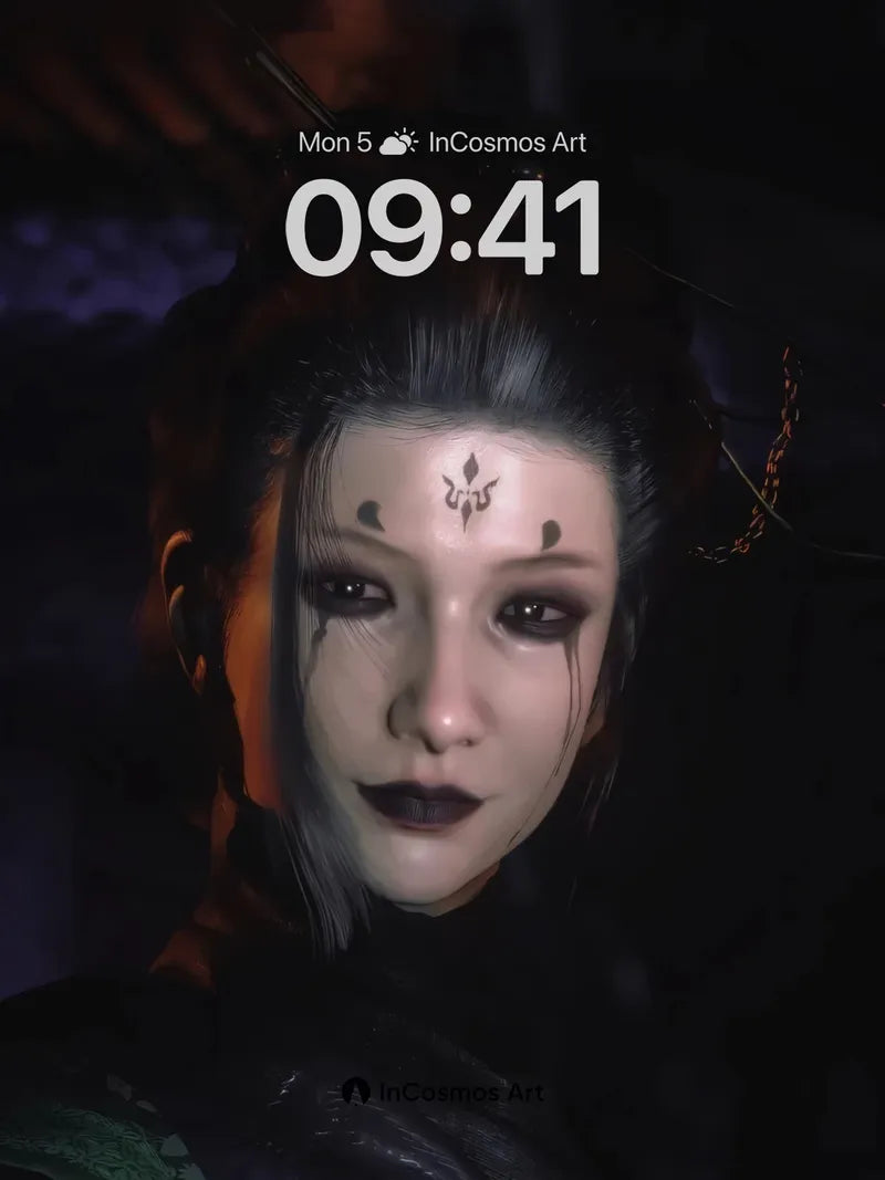 Shadowed Glyph Wallpaper with Ethereal Light