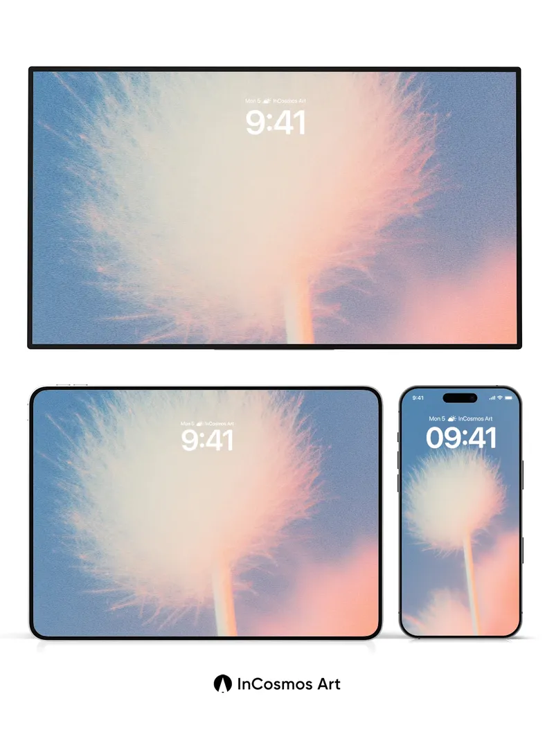 Serene Dandelion Wallpaper with Sky Gradient