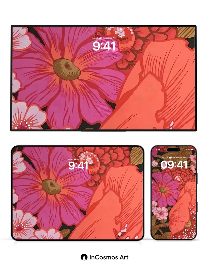 Velvet Bloom Wallpaper with Hidden Petals