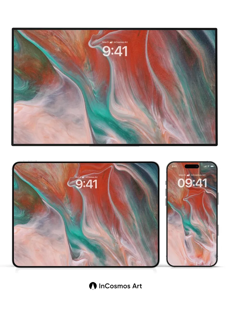 Luminous Veil Wallpaper with Swirling Embers