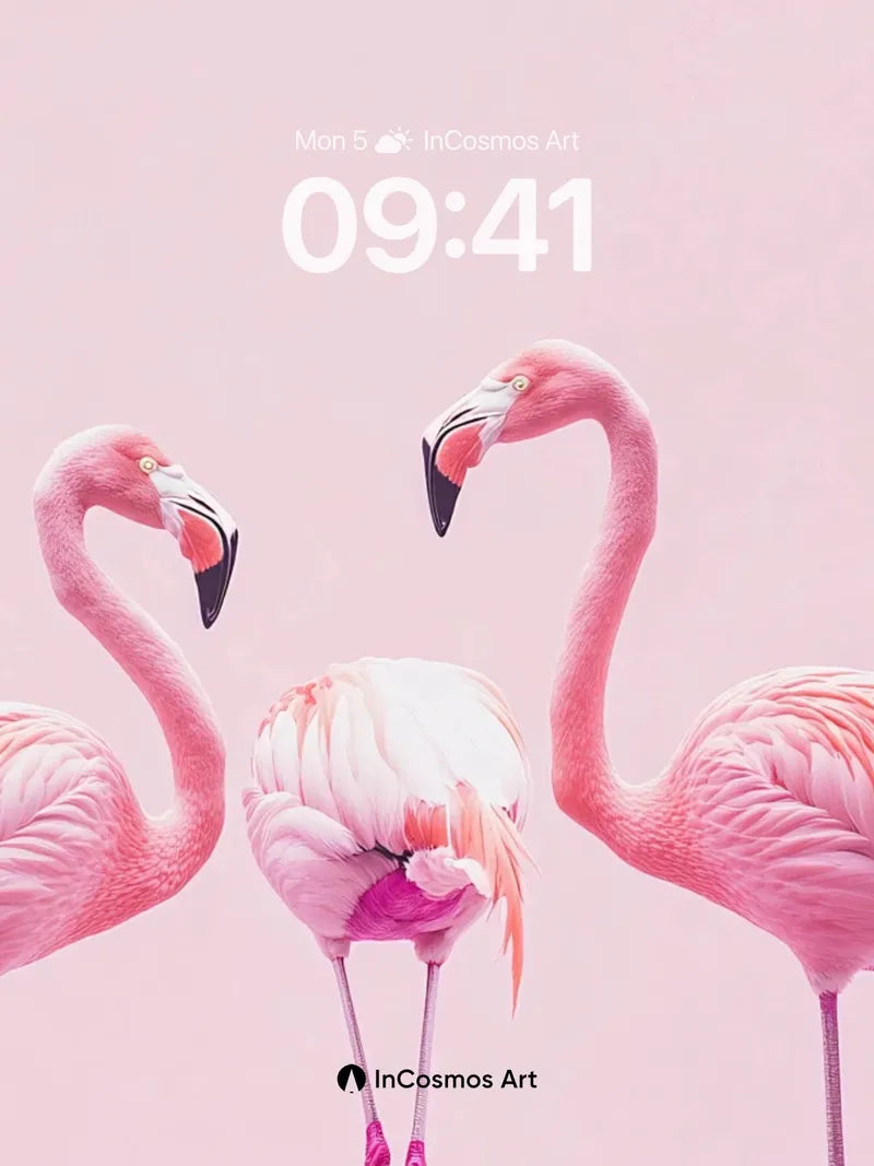 Serenity Flamingo Wallpaper with Soft Pink Hues