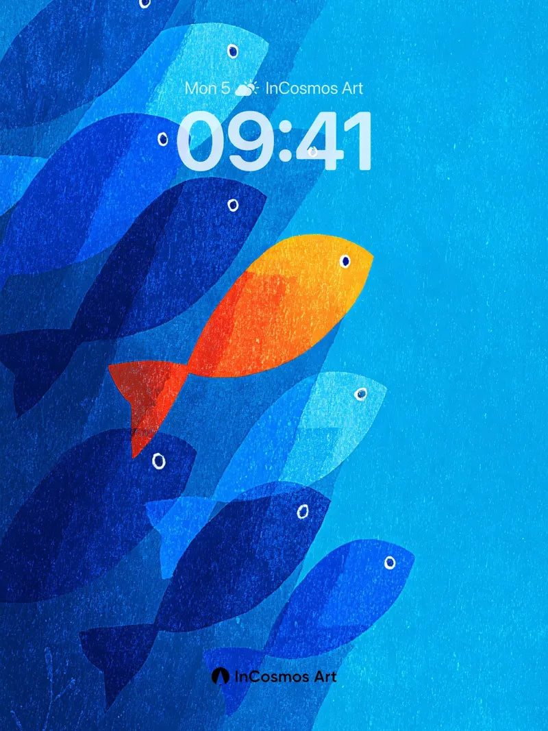 Coral Current Wallpaper with Golden Outlier wallpaper for iPhone, iPad & Mac
