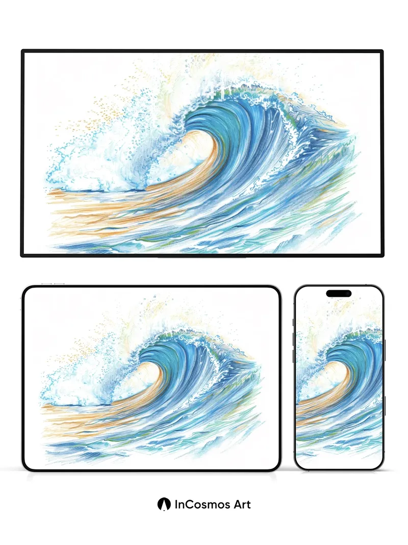 Cresting Surge Wallpaper with Hokusai Echo