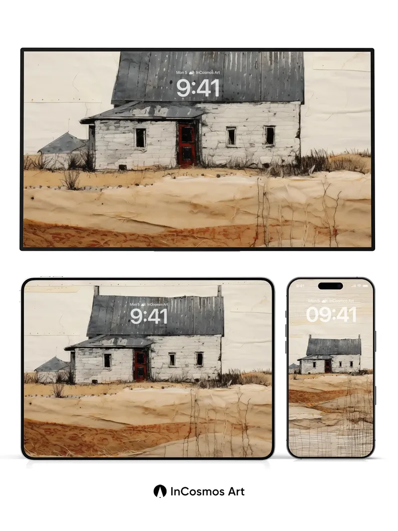 Weathered Silence Wallpaper with Torn Fabric Texture