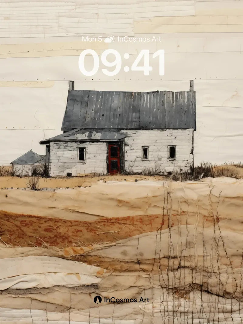 Weathered Silence Wallpaper with Torn Fabric Texture