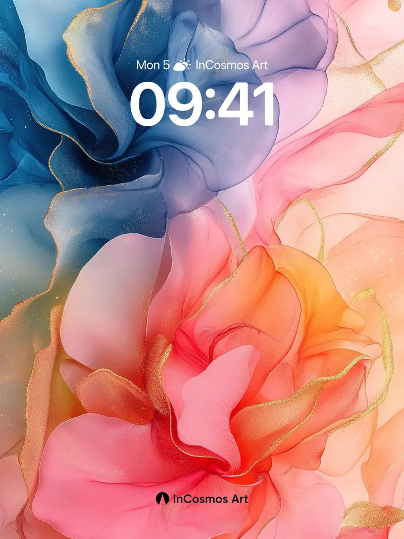 Luminous Bloom Wallpaper with Ethereal Veils