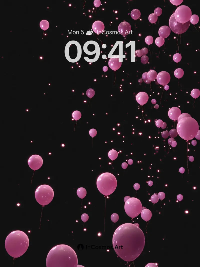 Floating Rose Hues Wallpaper with Celestial Dust