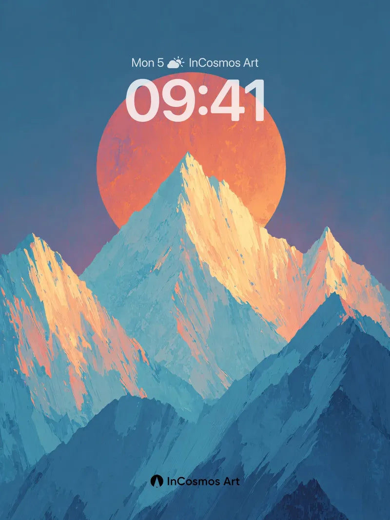 Serene Peak Sunset Wallpaper with Warm Glow wallpaper for iPhone, iPad & Mac