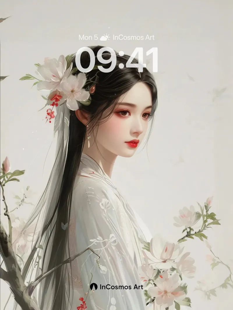 Serene Blossom Wallpaper with Ethereal Veil