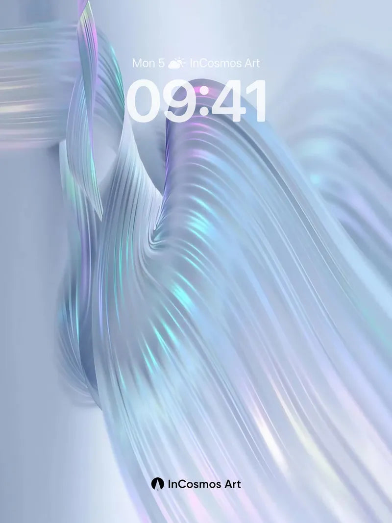 Luminous Flow Wallpaper with Iridescent Veins