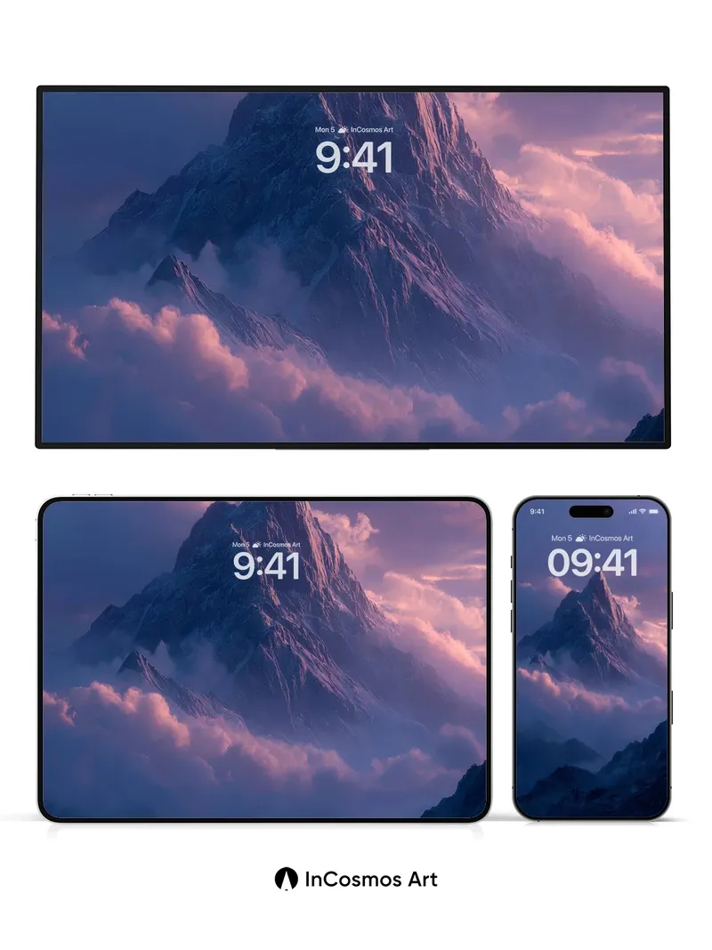 Ethereal Peak Wallpaper with Cloud Veil