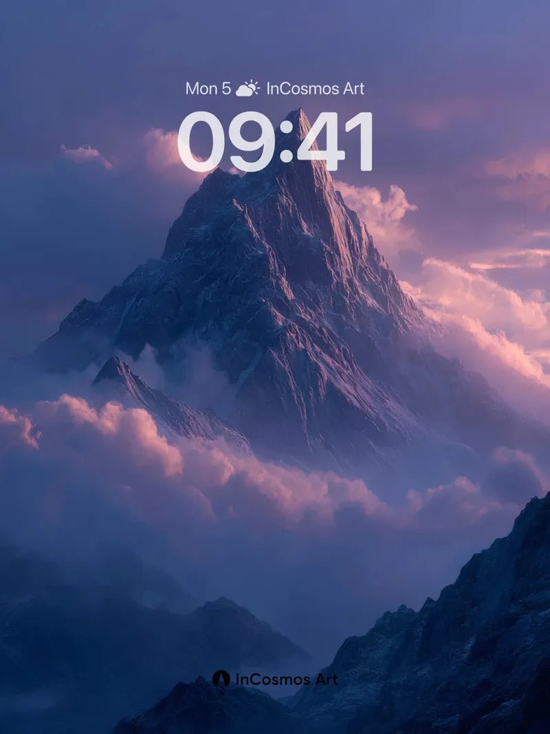 Ethereal Peak Wallpaper with Cloud Veil