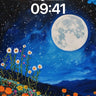 Lunar Garden Wallpaper with Starlit Bloom wallpaper for iPhone, iPad & Mac