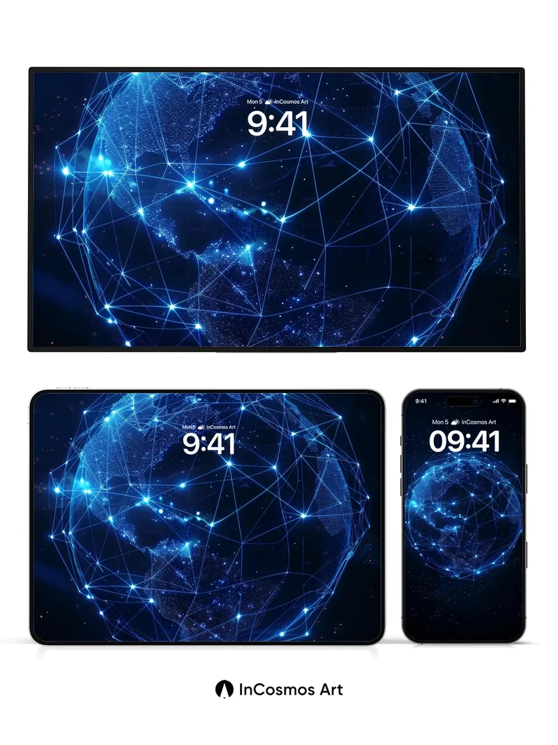 Neon Web Wallpaper with Cosmic Pulse