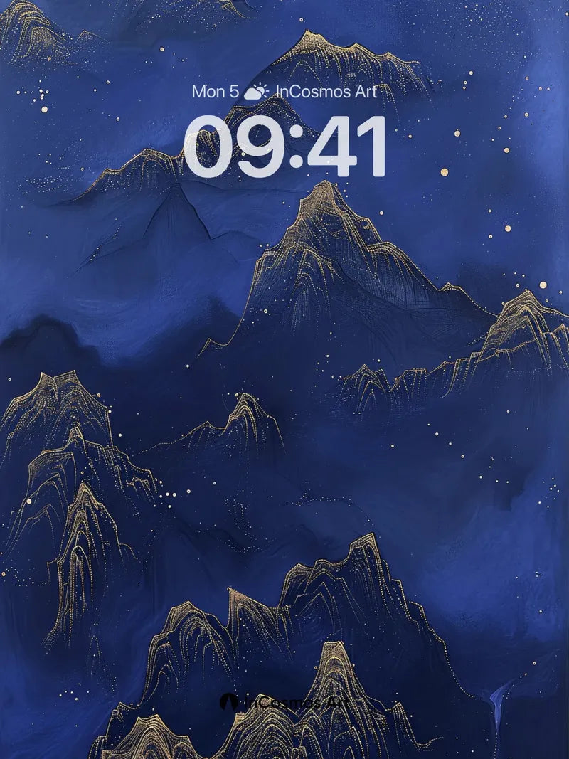 Stellar Ridge Wallpaper with Gold Veins