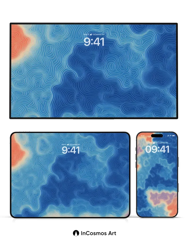 Whispering Contour Wallpaper with Living Lines