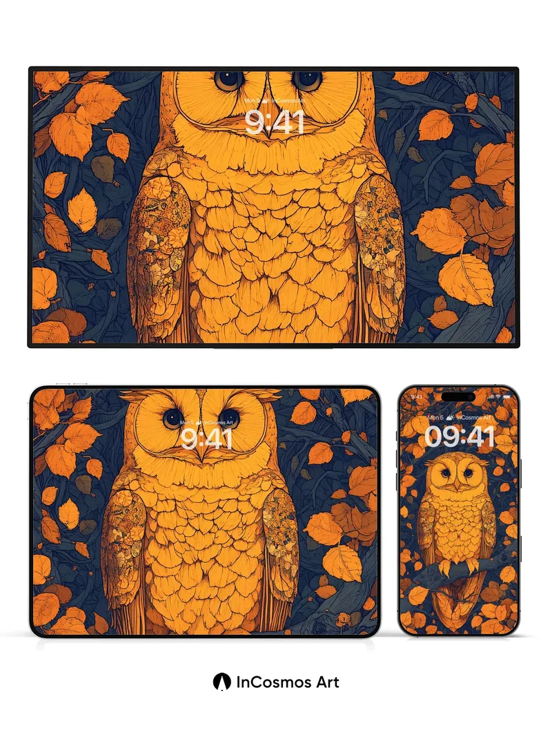 Autumn Hush Wallpaper with Golden Feathers