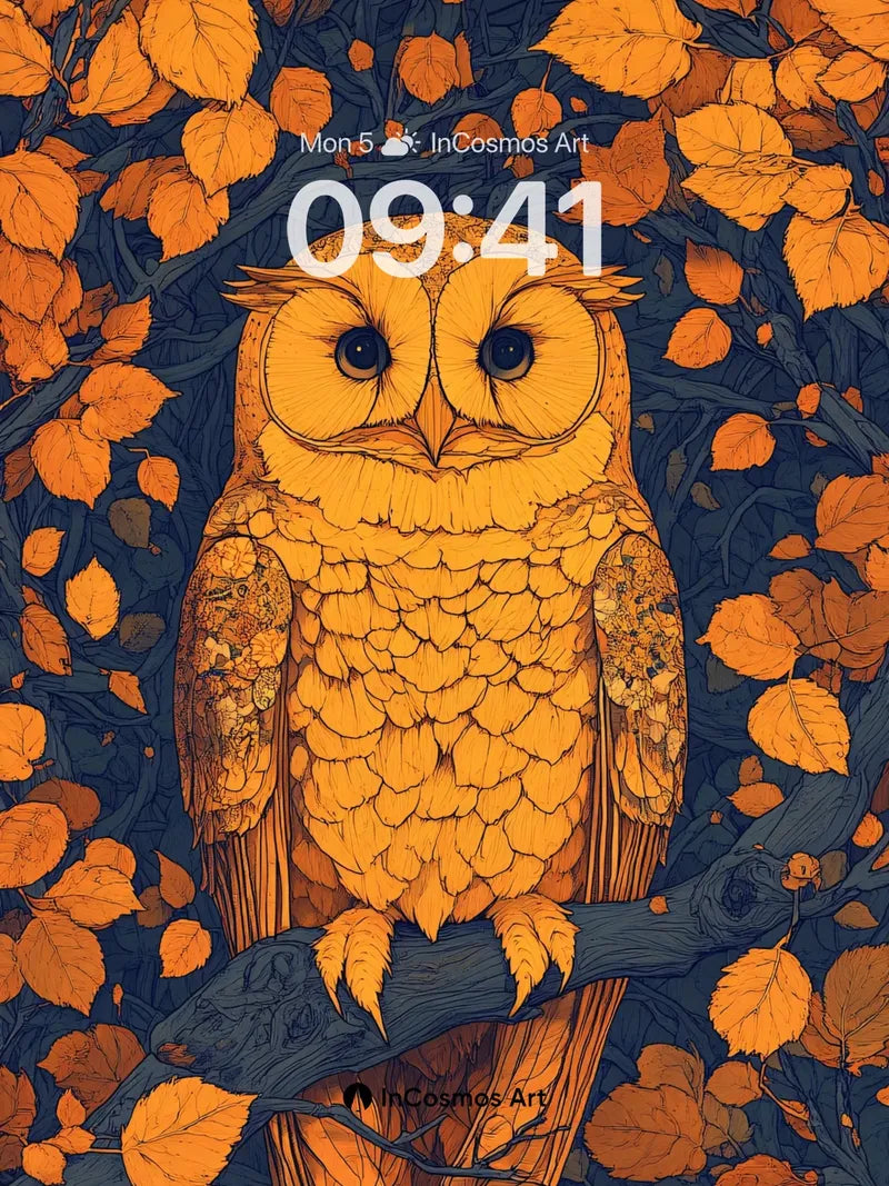 Autumn Hush Wallpaper with Golden Feathers