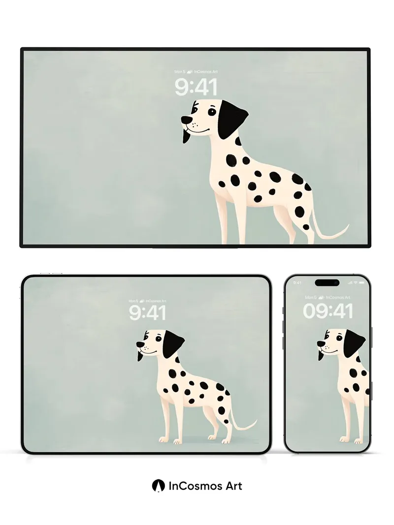 Playful Dalmatian Wallpaper with Spotted Charm