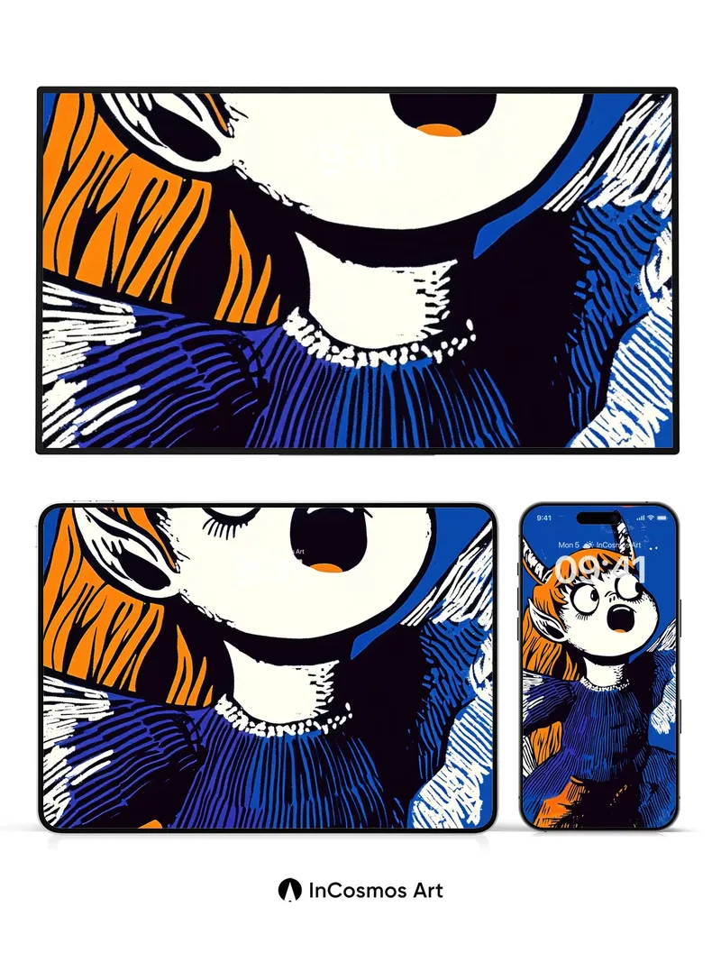 Surprised Seraphim Wallpaper with Horned Whimsy