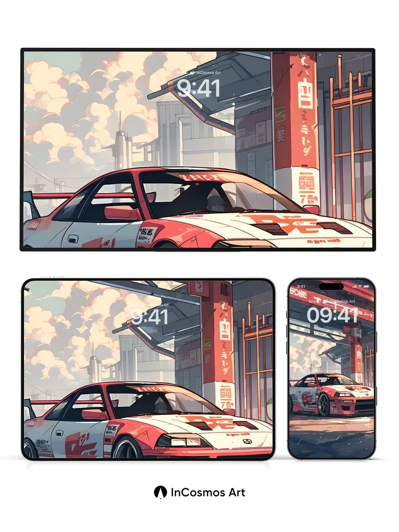 Neon Pulse Wallpaper with Racing Echoes