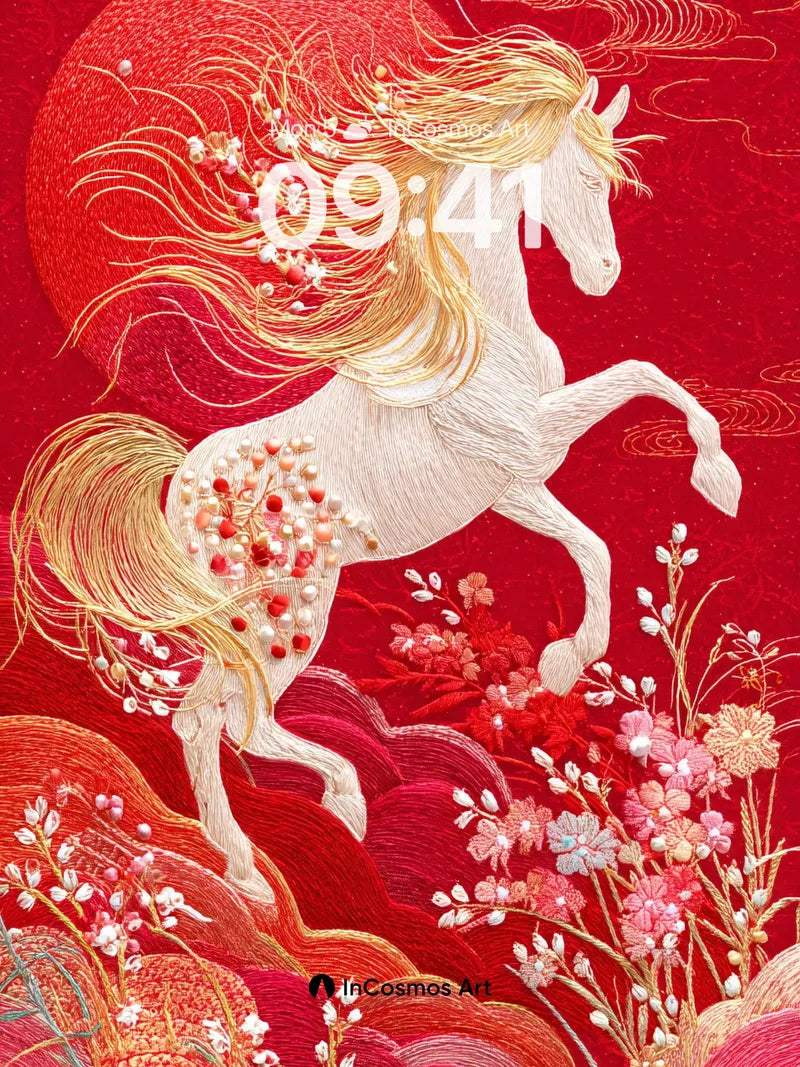 Ember骏马 Wallpaper with Silk Bloom