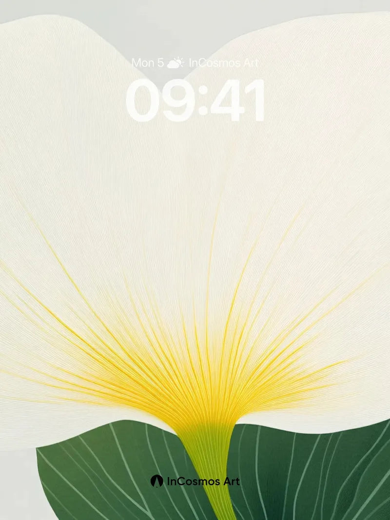 Serene Bloom Wallpaper with Golden Heart