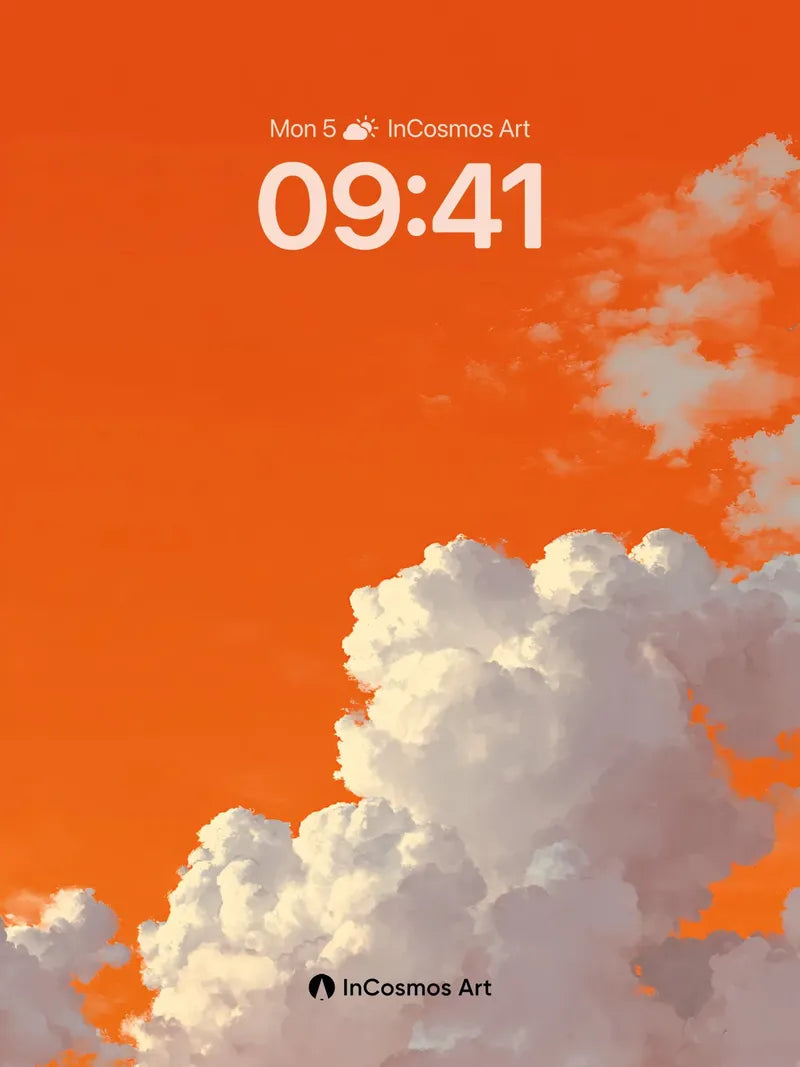 Crimson Sky Wallpaper with Cloud Canopy