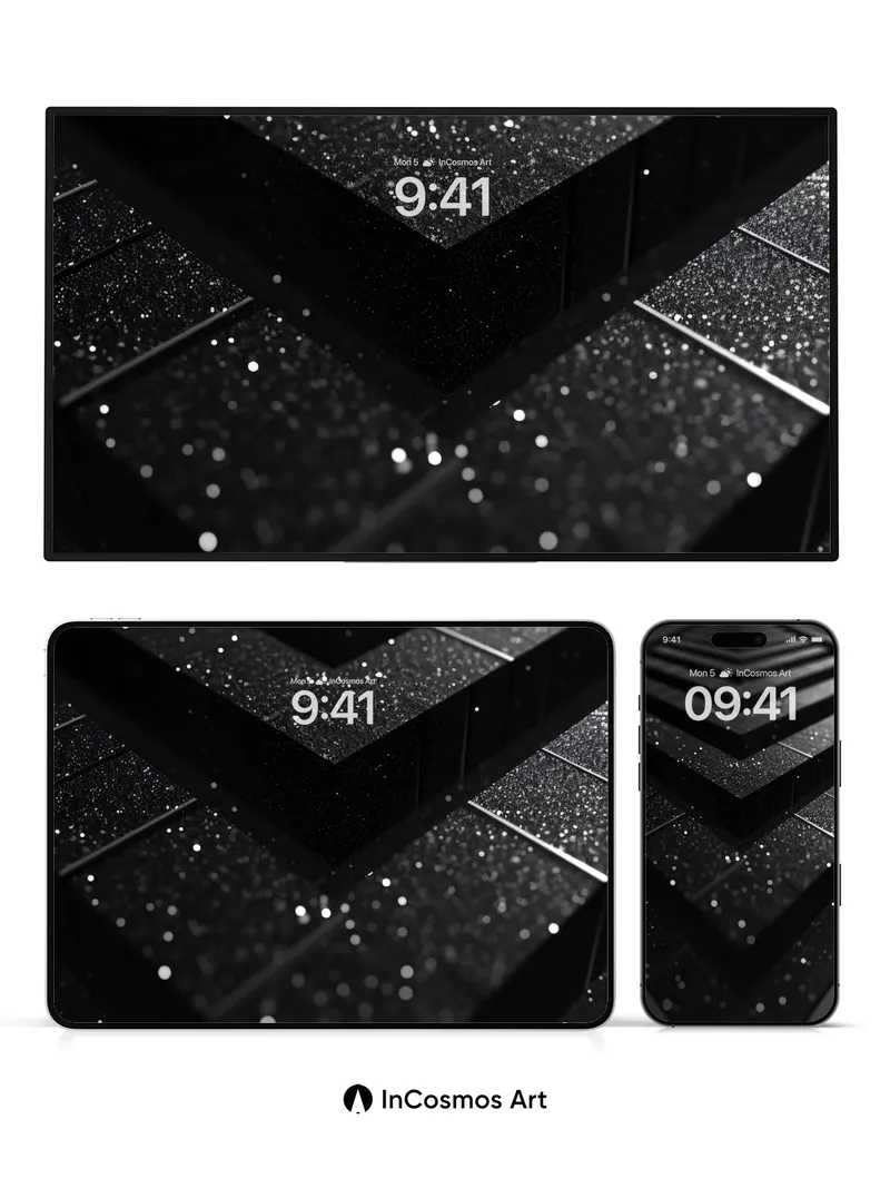 Cosmic Lattice Wallpaper with Starlight Edges