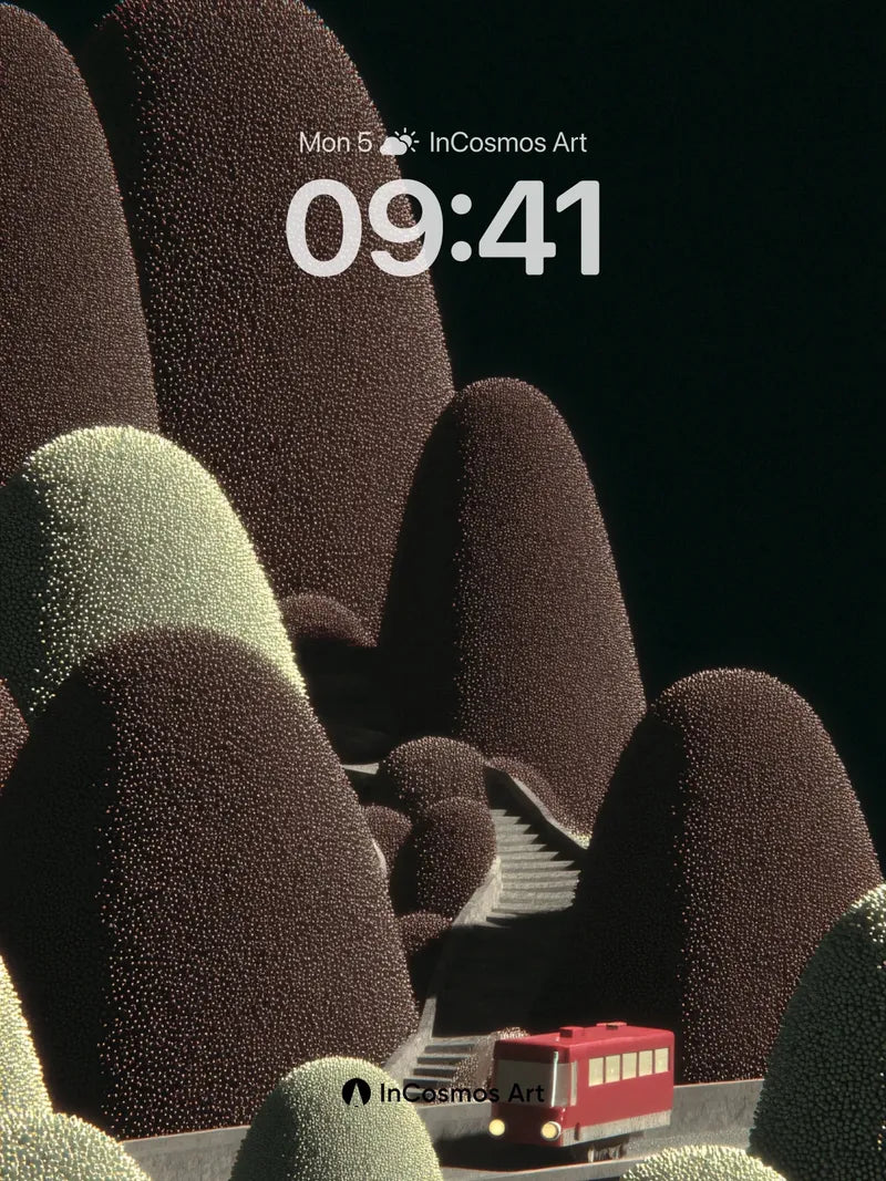 Velvet Mountain Wallpaper with Miniature Train