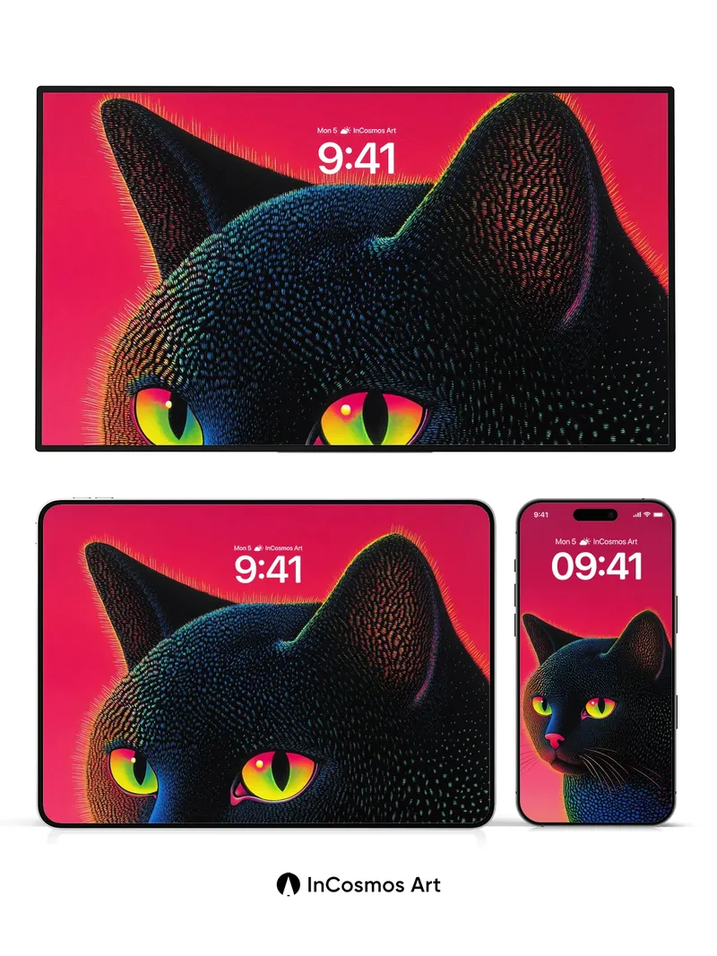 Neon Pulse Wallpaper with Electric Fur