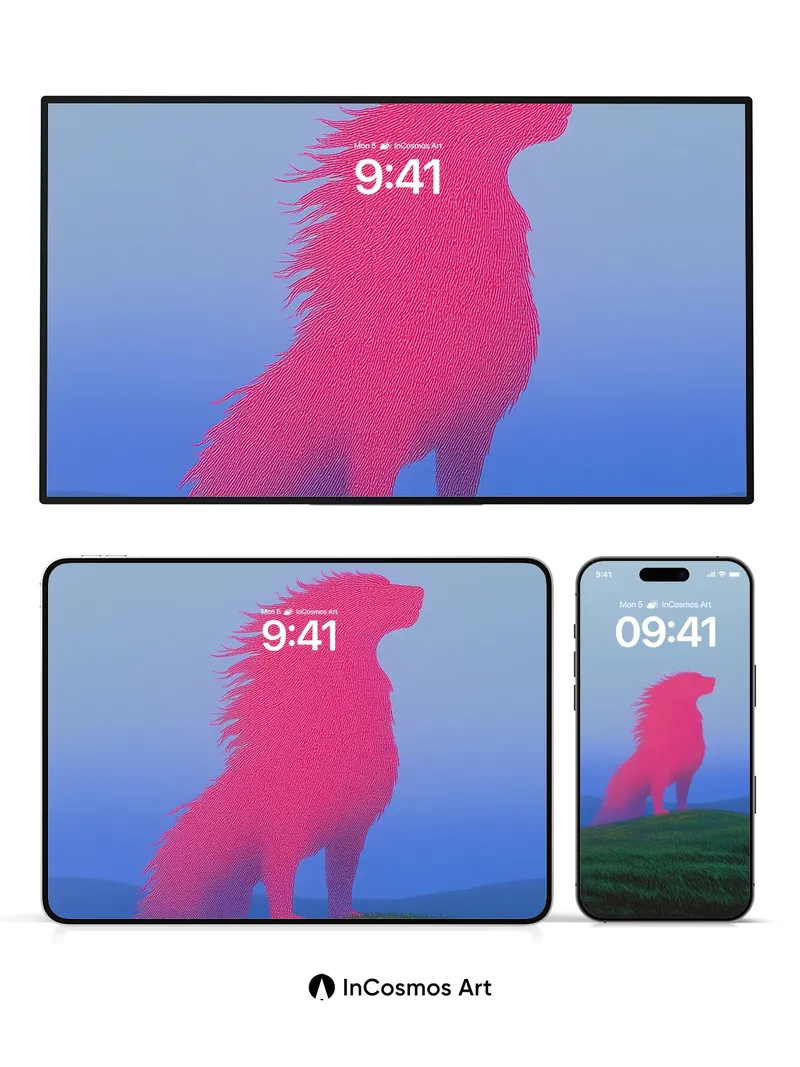 Fuchsia Mirage Wallpaper with Electric Fur