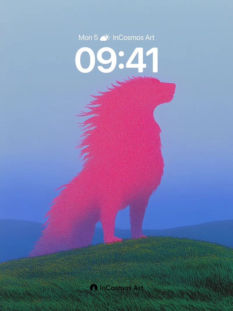 Fuchsia Mirage Wallpaper with Electric Fur