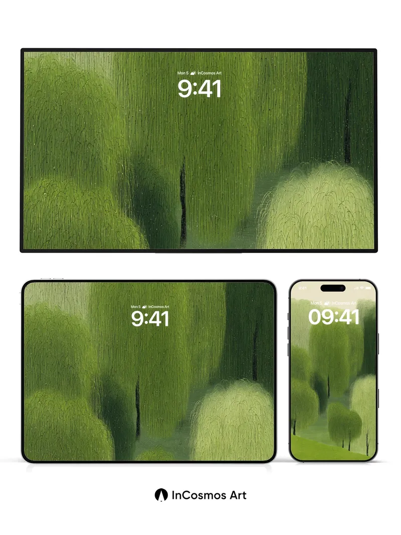 Whispering Canopy Wallpaper with Verdant Threads