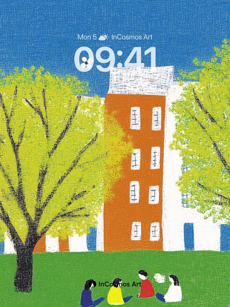 Serenity Garden Wallpaper with Whispering Trees