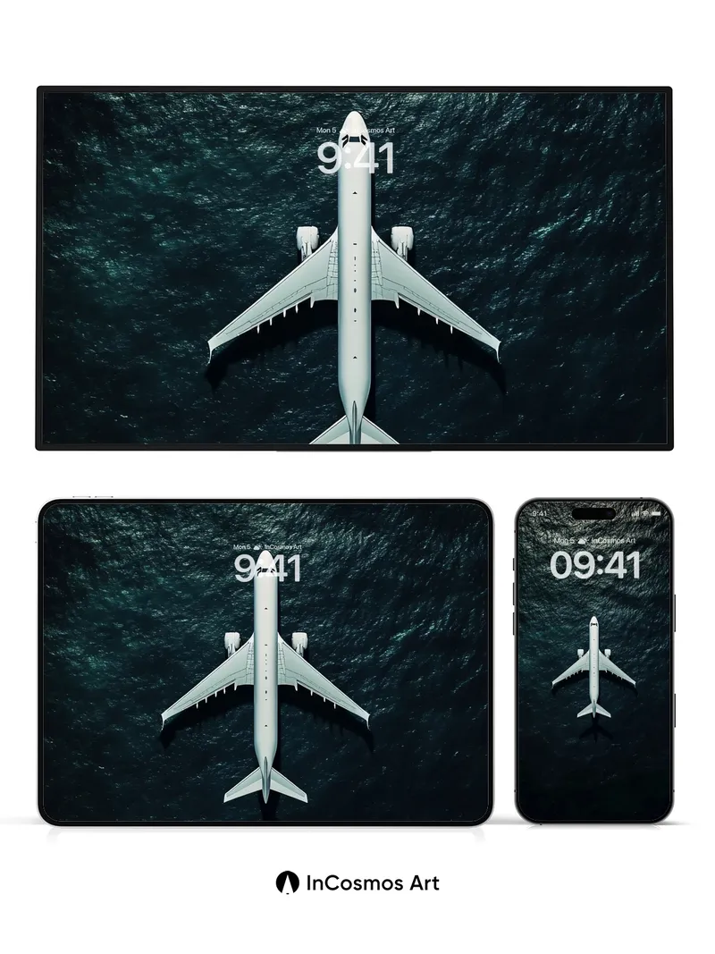 Silent Glide Wallpaper Over Midnight Sea