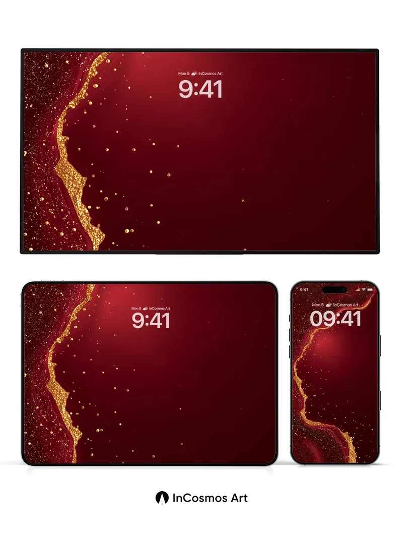 Velvet Abyss Wallpaper with Golden Veins