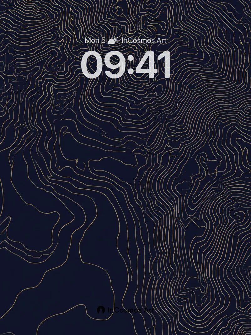 Silent Contour Wallpaper with Golden Veins