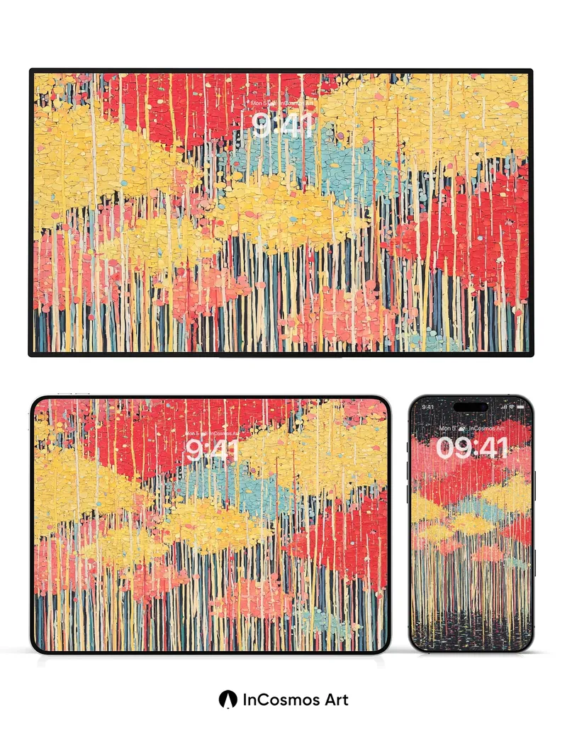 Electric Rain Wallpaper with Dripping Color Fields