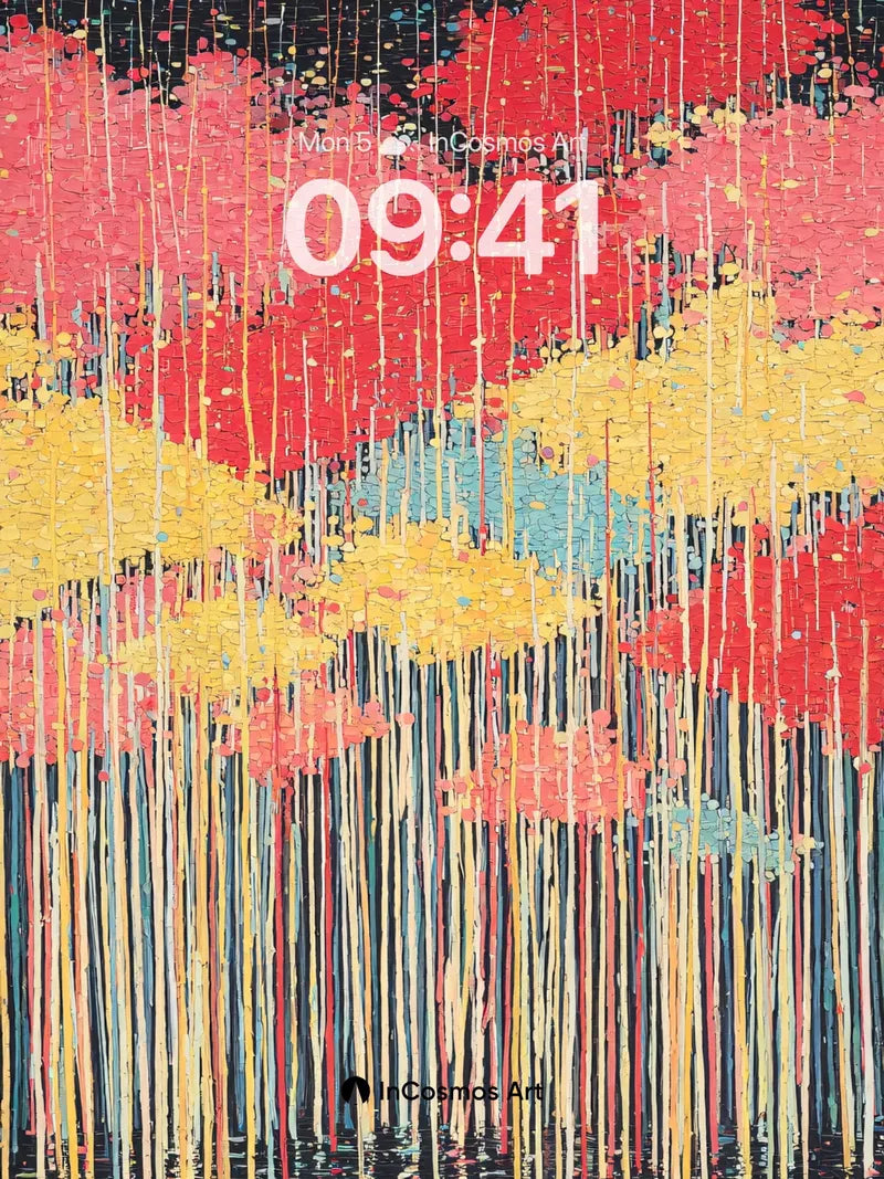 Electric Rain Wallpaper with Dripping Color Fields