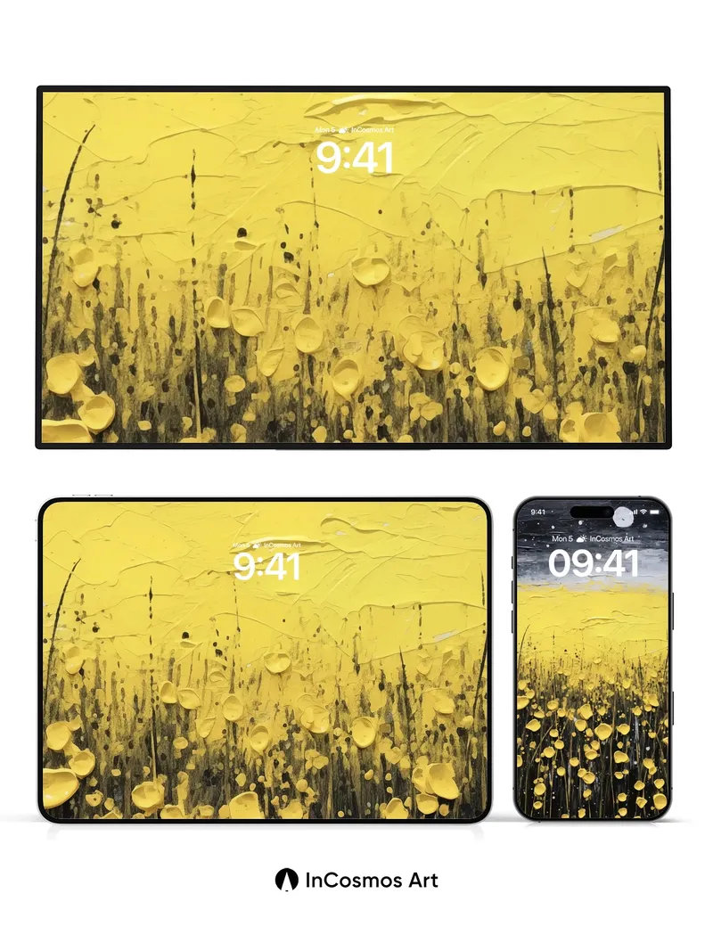 Luminous Field Wallpaper with Moonlit Texture