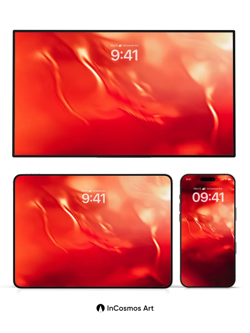 Incandescent Veil Wallpaper with Fiery Drift