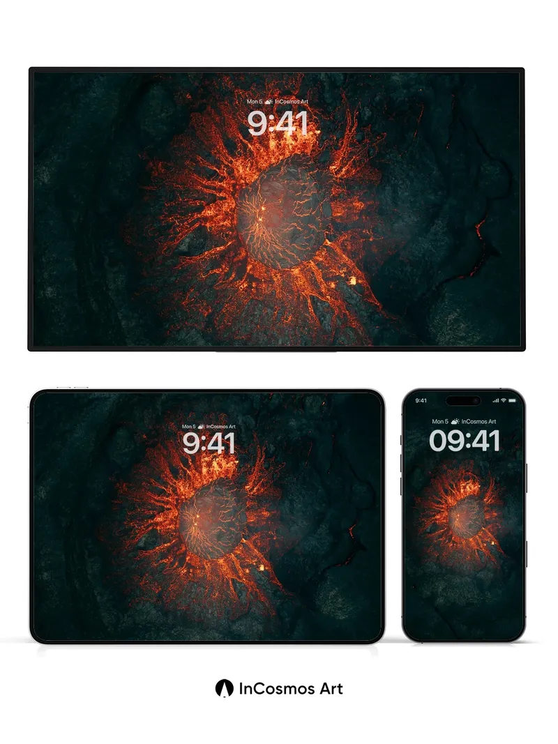 Fiery Pulse Wallpaper with Lava Veins