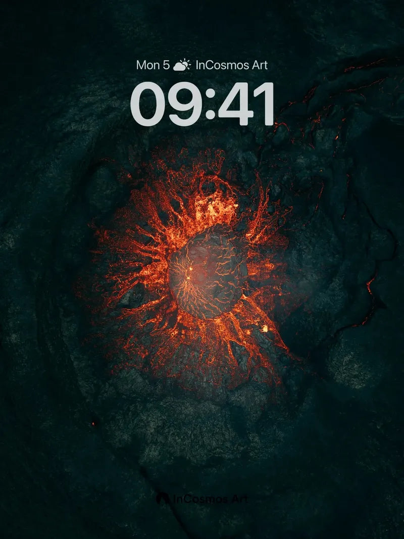 Fiery Pulse Wallpaper with Lava Veins