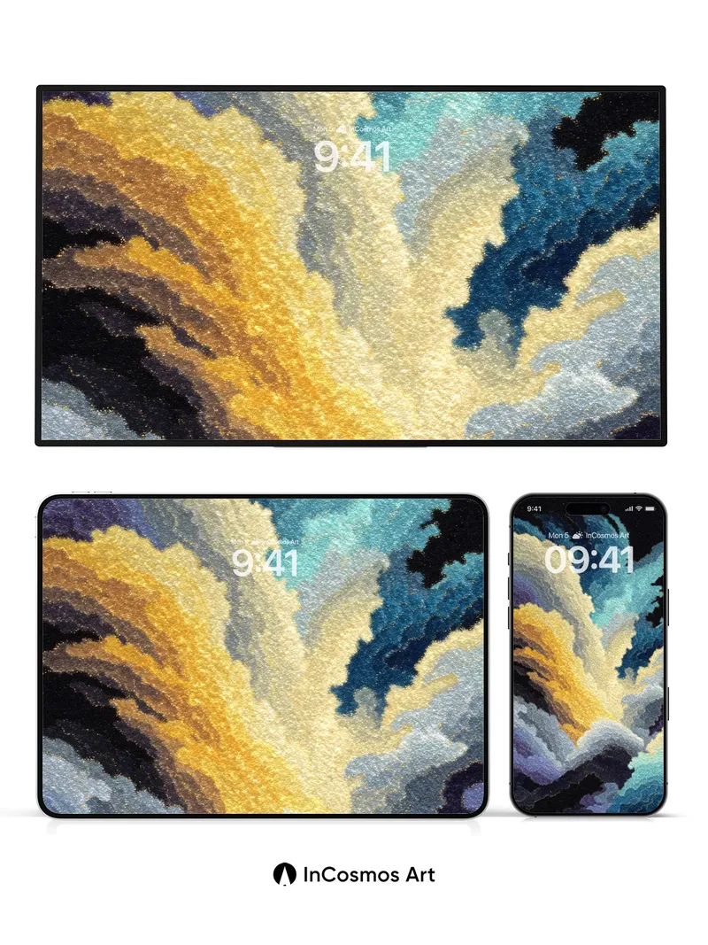 Cosmic Burst Wallpaper with Textured Light