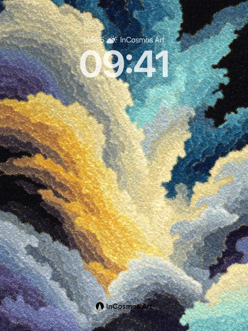 Cosmic Burst Wallpaper with Textured Light