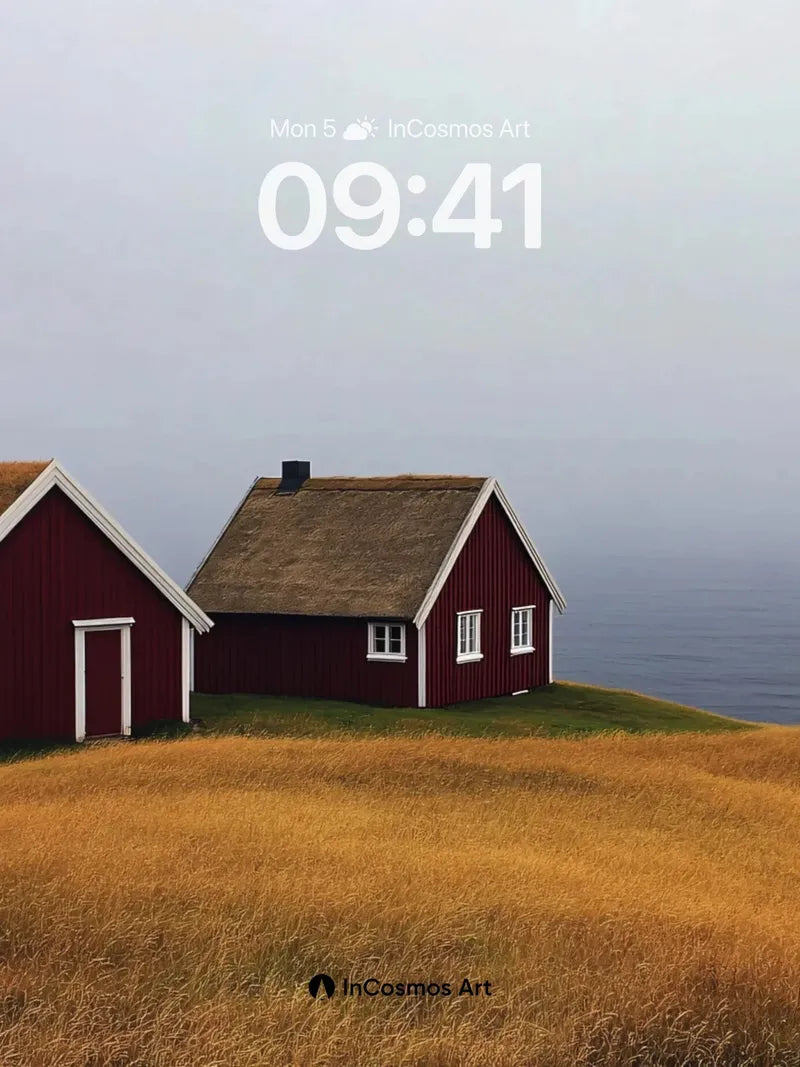 Serenity Ridge Wallpaper with Rustic Cottages