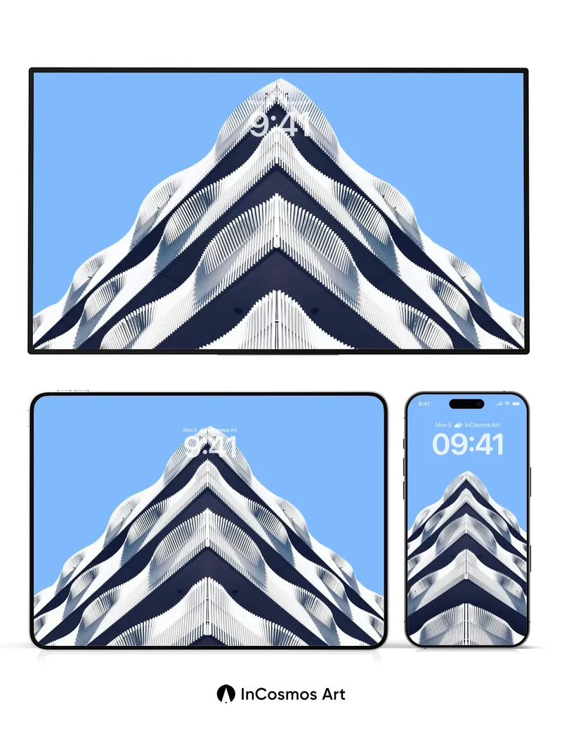 Futurist Spire Wallpaper with Light-Carved Facades