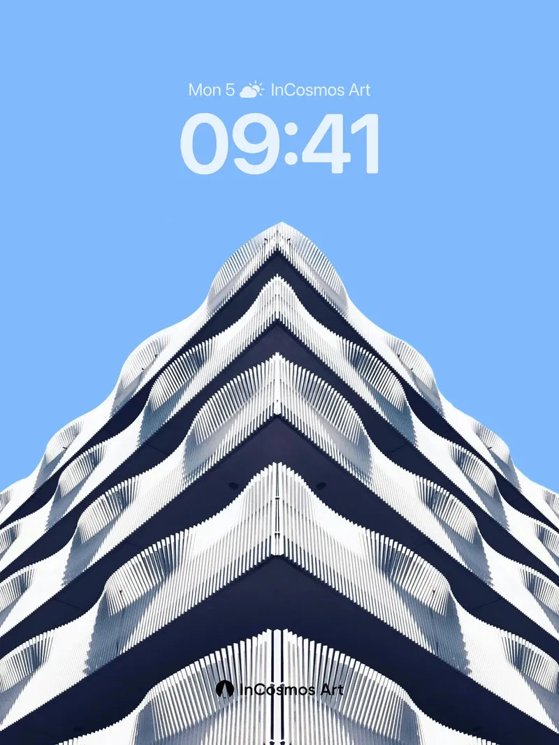 Futurist Spire Wallpaper with Light-Carved Facades