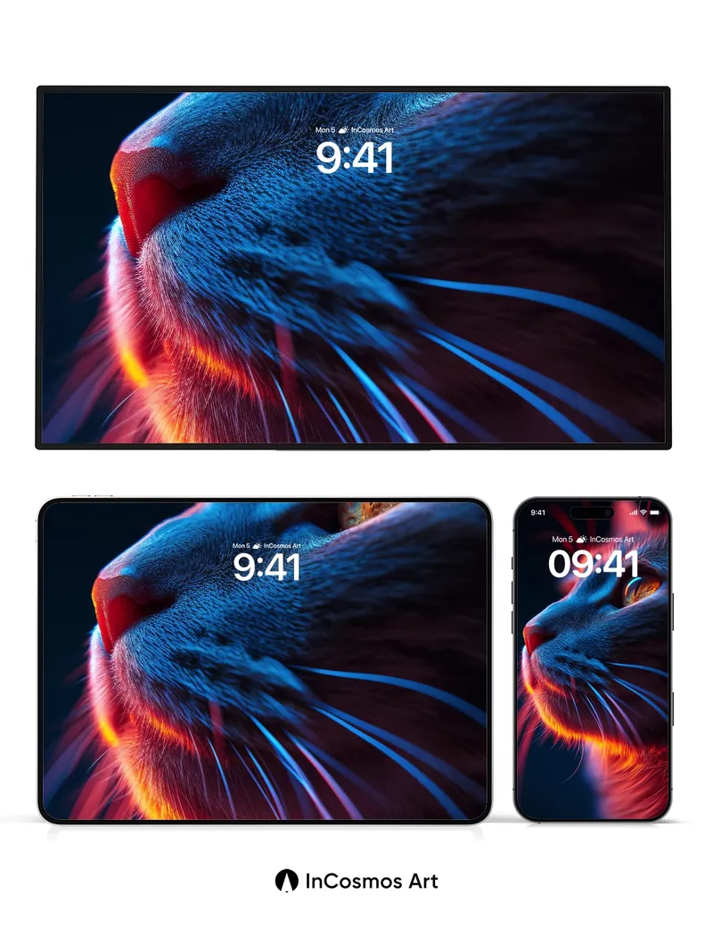 Neon Whispers Wallpaper with Cosmic Fur